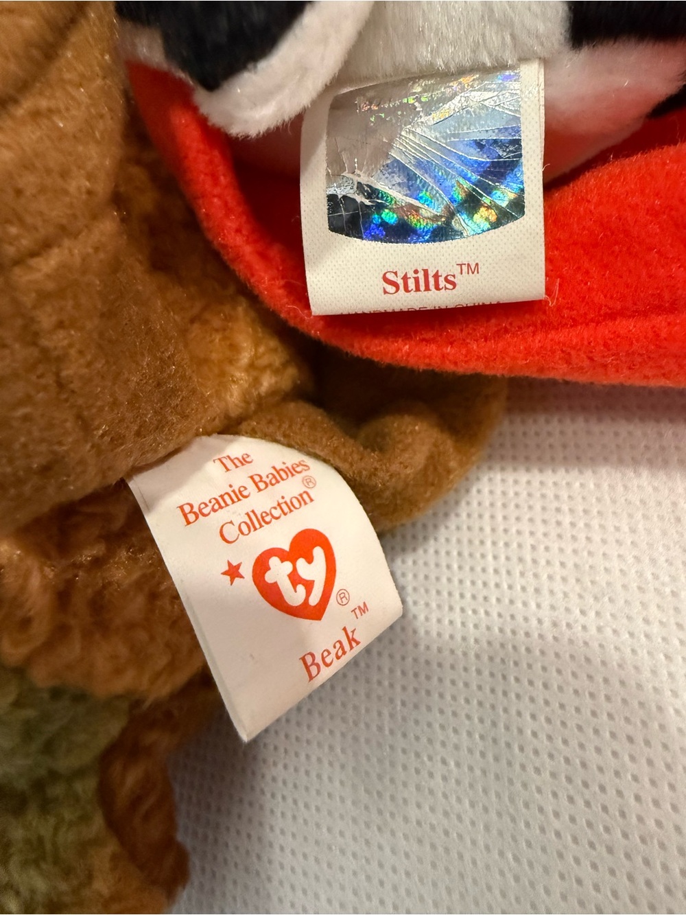 Ty Beanie Babies Stilts and Beak - Kiwi and Stork Bird Duo - Picture 6 of 7